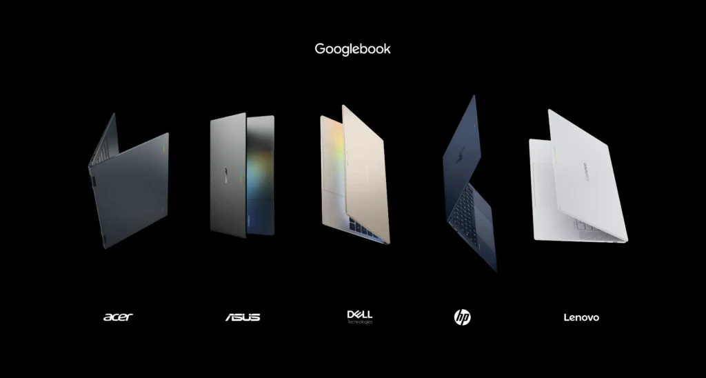 The Googlebook lineup from Acer, ASUS, Dell, HP and Lenovo